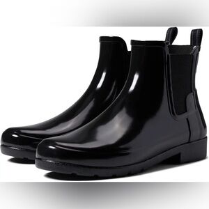 Hunter Refined Chelsea black glossy Rain Boots